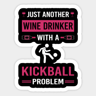 Wine Drinker Kickball Sticker